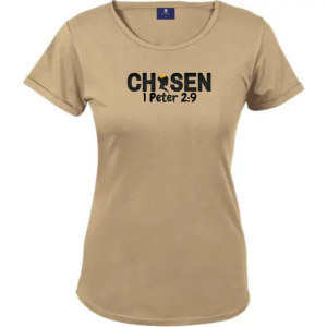 Christian T Shirt Woman | Scripture T Shirt | Faith Based Clothing | Christian Apparel | Chosen (Glitter)
