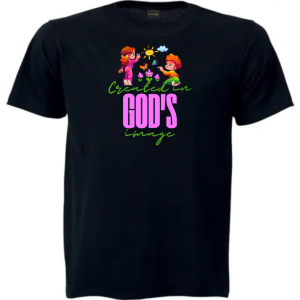 Christian T Shirt Kids | Scripture T Shirt | Faith Based Clothing | Christian Apparel | Created in Gods Image Pink