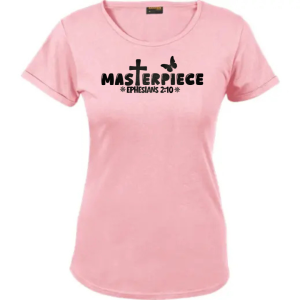 Christian T Shirt Woman | Scripture T Shirt | Faith Based Clothing | Christian Apparel | Masterpiece (Glitter)