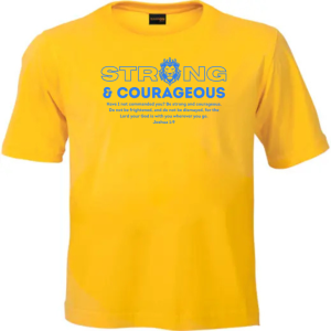 Christian T Shirt Kids | Scripture T Shirt | Faith Based Clothing | Christian Apparel | Strong & Courageous